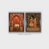 Folk Mughal Canvas Wall Prints Canvas Wall Prints Set of 2 Multicolor Matte