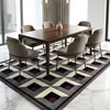 Presto Grey Geometric Hand Tufted Wool Carpet 6X9 Feet