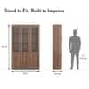 Hubert 6 Door Kitchen Display Cabinet in Classic Walnut Finish