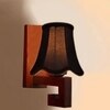 Devansh Wood Wall Mounted Lamp With Black Cotton Shade