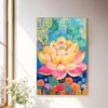 Modern Abstract Lotus Flower Canvas Wall Art 22 x 34 Inch