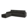 Apollo Compact Sofa (Colour : Graphite Grey, Cushion : Soft, Back Type : Regular, Seating Capacity : Left Aligned 3 Seater + Left Aligned Chaise + Ottoman)