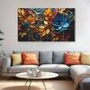 The Castle Decor Multicolour Flower Wall Art Set of 5 Wooden Framed  Painting 27x48 Inch Style 2