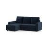 Apollo Sofa (Colour : Cobalt, Cushion : Hard, Back Type : High Back, Seating Capacity : Left Aligned 2 Seater + Left Aligned Chaise + Ottoman)