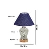 Devansh Conical Blue Jute Shade Lamp With Wood & Mosaic Glass Base For Decoration/Office/Home/Gifting/Study For Decoration/Office/Home/Gifting/Study -(10X10X14.5) Inches -A