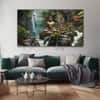 The Castle Decor Lord Buddha Meditation Wall Painting Wooden Framed 27x48 Inch (Style 28)