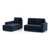 Apollo Compact Sofa (Colour : Cobalt, Cushion : Hard, Back Type : Regular, Seating Capacity : Left Aligned 2 Seater + Left Aligned Chaise + Ottoman)