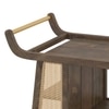 Yura Solid Wood And Cane Bar Trolley (Danish Walnut Finish)