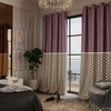 Stoa Paris Satin Long Door Curtain, 70% Blackout Curtains, Sun Protection, Set of 2, Versailles - Royal Rouge