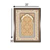Beige Blue Mughal Floral Printed Framed Canvas Wall Canvas Wall Prints Set of 1 Multicolor Matte