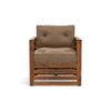 Raymond Wooden Sofa - Teak Finish (Safari Brown) (Finish : teak; Custom Set - Sofas : 0001; Standard Set - Sofas : none; Sofa Material : fabric; Sofa Size : regular; Sofa Type : regular; Colour : safari brown)