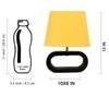 Devansh Yellow Cotton Table Lamp With  Wood Black Base -6