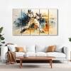 The Castle Decor Baseball Wall Art Set of 5 Wooden Framed Digital Painting 27x48 Inch