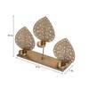 Leaf Tealight Holder With Stand In Gold Colour