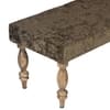 Cairo Sheesham Wood Accent 3 Seater Dining Bench in Green Sparkle Velvet