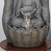 Dark Grey Fiber Glass Palm Buddha Indoor Water Fountain