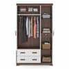 Miller 3 Door 2 Drawers Wardrobe With Mirror and Lock in Two Tone Finish
