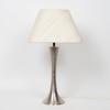 Tico Chrome Metal Table Lamp With Off White Linen Shade