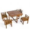 Kingston Sheesham Wood Dining Table Set in Teak Finish