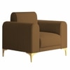 Veniza Velvet 1 Seater Sofa In Brown Colour