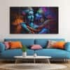 The Castle Decor Radha Krishna Spiritual Wall Art Framed Painting 27x48 Inch (Style 3)
