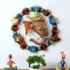Desert Art Metal Handpainted Laddu Ganesha Wall Hanging 18 x 18 Inch