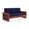 Maruti 3+2+1 Seater Wooden Sofa (BLUE Colour, Teak Finish)