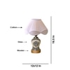 Devansh Off-White Vintage Cotton Pleated Shade Lamp With Wood & Mosaic Glass Base For Decoration/Office/Home/Gifting/Study For Decoration/Office/Home/Gifting/Study