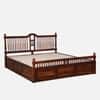 Nilaya Sheesham Wood King Size Bed in Honey Oak Finish with Box Storage