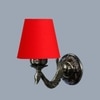 Devansh Metal Electric Wall Light in Antique Gold Colour with Red Shade Count of 1 Light