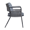 Paola Outdoor Table Set with 1 Table and 2 Chairs Gun Metal In Grey