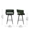 Doe Buck Presley Braided Faux Leather Bar Stool in Green Colour