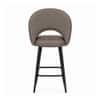 Doe Buck Faux Leather Counter Height Bar Stool in Grey Colour with Black Legs