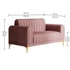 Josbert Velvet 2 Seater Sofa In  Peech Colour