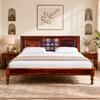 Rangrez Sheesham Wood Queen Size Non Storage Bed in Honey Oak Finish