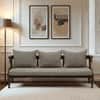 Colen 3 Seater Seater Wooden Sofa in Grey Fabric