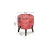 Seren Solid Wood  Ottomon in  Red Colour