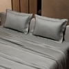 Stoa Paris Satin Bedsheet King Size with 2 Pillow Covers heet King Harbour Mist Grey