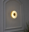 Zen Integrated Single Light Led Wall Fitting In Brass Finish Metal With Frosted White Glass
