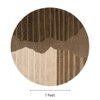 Handmade Round Wool Rug Modern Abstract Brown Beige 7 Feet Carpet