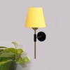 Devansh Metal Electric Wall Light in Black Colour with Yellow Shade Count of 1 Light