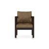 Alden 1 Seater Wooden Sofa (Peanut Brown Velvet)