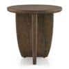 Kaya Round Solid Wood Side Table in Danish Walnut finish