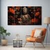 The Castle Decor Lord Buddha Meditation Wall Painting Wooden Framed 27x48 Inch (Style 9)