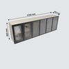 Aluminium Black Profile 6 Fluted Glass Handless Shutters Wall Cabinet In Highland Pine Finish