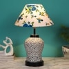 Marlee Multicolor cotton Glass Table lamp with Iron Base