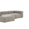 Elegantedge Wood Right Aligned 3-Seater With Upholstery Non Storage Sofa In Grey Colour