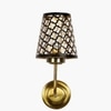Devansh Metal Electric Wall Light in Gold Colour with Black Shade Count of 1 Light