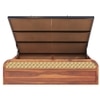 Yashvi Solid Wood Queen Size Hydrulic Storage Bed In Honey Oak Finish Brown 60x78 inch