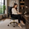 Doe Buck Marlon Modern Black Faux Leather Office Chair